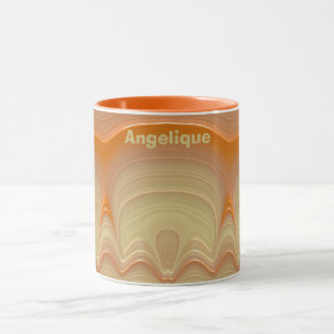 Taza ANGELIQUE ~ 3D Fractal ~ Sombras de Naranjas Lemon