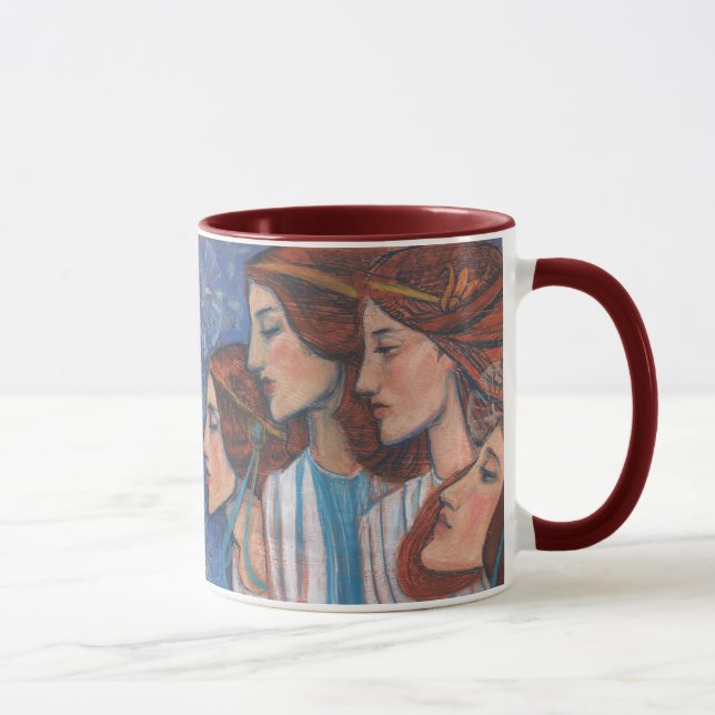 Taza Angels Art Nouveau Ginger Auburn Red Hair Women (Derecha)
