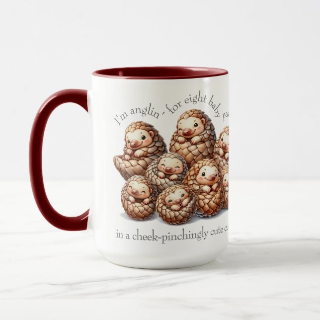 Taza Anglin Adorable para 8 Pangolines Cuddling (Izquierda)