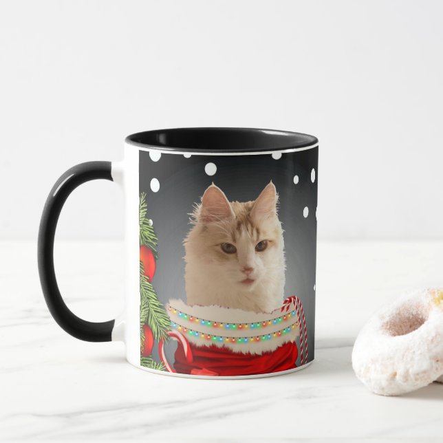 Taza Angora Cat Holiday (Con donut)