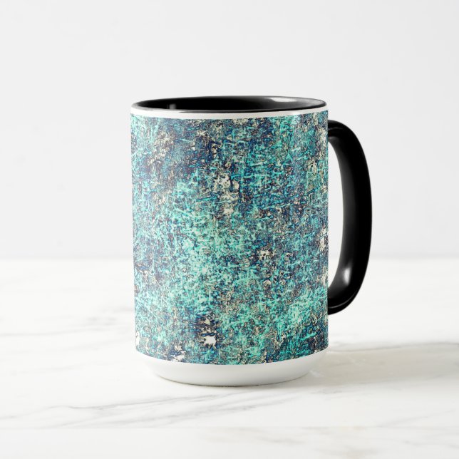Taza Ángulo de los hilos o azul y gris cian esponjoso (Anverso derecho)