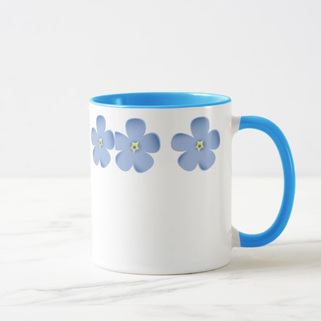 Taza Anillo de flores azules (Derecha)