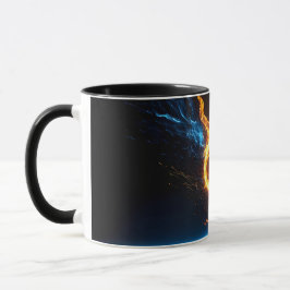Taza Anillo de Fuego Naranja Azul Épico Magia Elemental