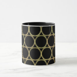 Taza Anillos de Oro en Moderno Chic Negro