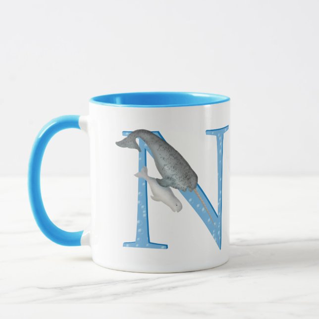 Taza Animal ABC N es para narwhal mug (Izquierda)
