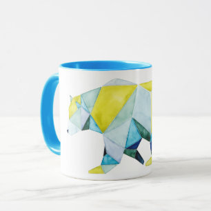 Taza Animal de oso geométrico