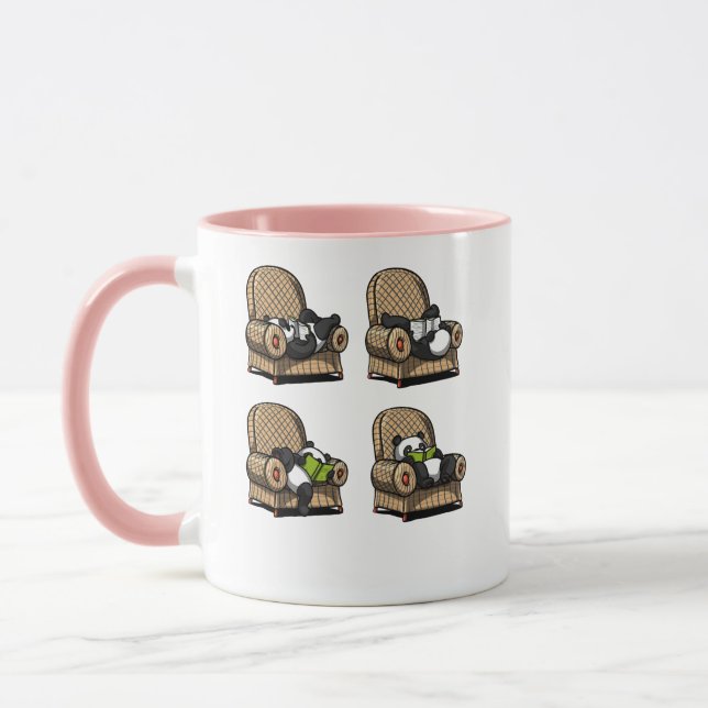 Taza Animal divertido de la lectura del libro del oso (Izquierda)