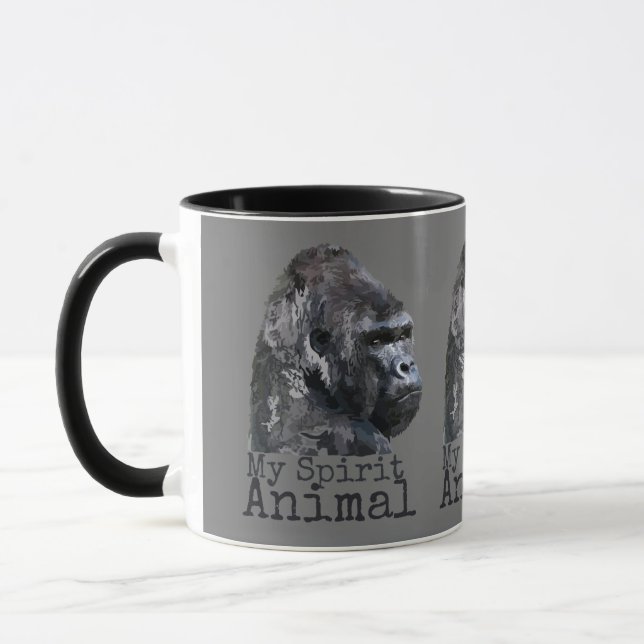Taza Animal espirituoso de gorila plateado (Izquierda)
