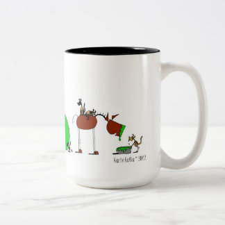 Taza animal linda del dibujo animado
