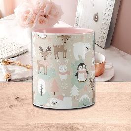 Taza Animales caprichosos del bosque invernal