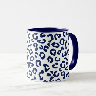 Taza Animales chitas impresos en azul y blanco de la ma