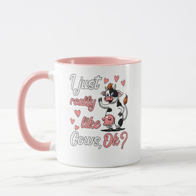 Taza Animales de rancho de granja divertidos de vaca cu (Izquierda)