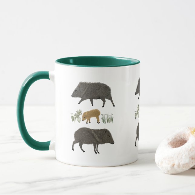 Taza Animales del desierto de la familia Javelina (Con donut)
