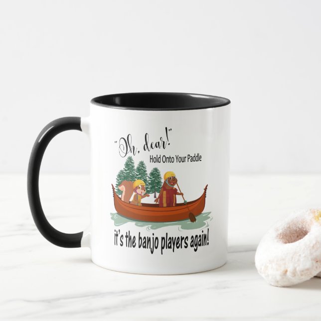 Taza Animales divertidos en una canoa, café de los (Con donut)