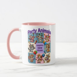 Taza Animales fiestas "Feliz Año Nuevo"