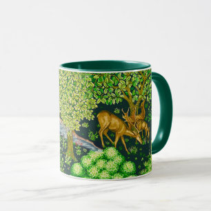 Taza ANIMALES FORESTALES, DEERS DE BROOK Blue Green Flo