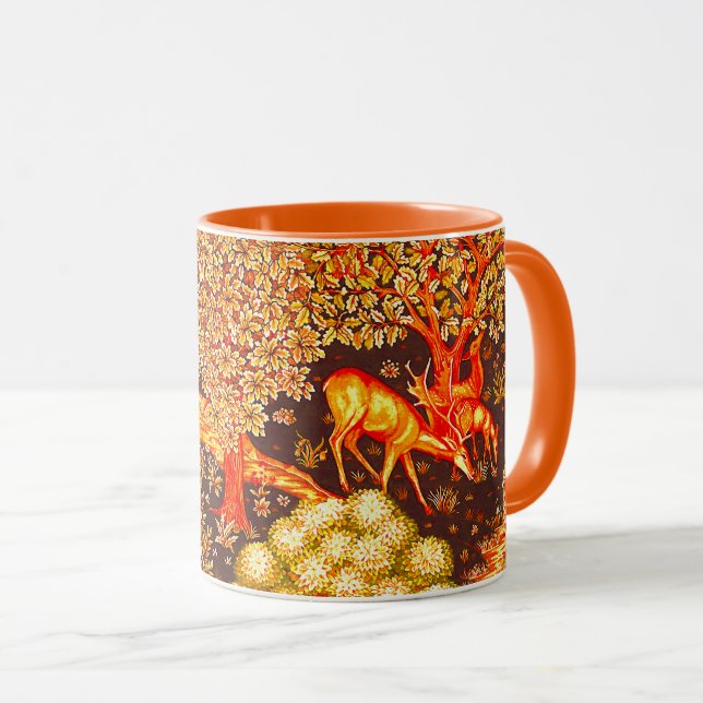Taza ANIMALES FORESTALES, DEERS DE BROOK Naranja Floral (Anverso derecho)