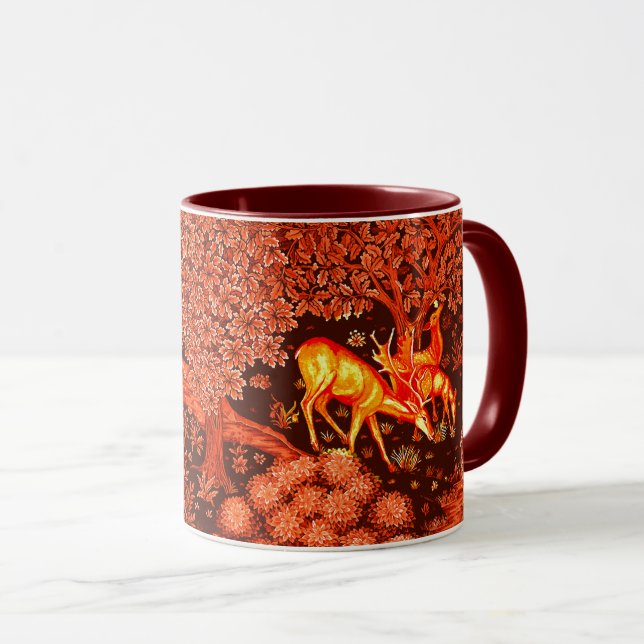 Taza ANIMALES FORESTALES, DEERS DE BROOK Red Yellow Flo (Anverso derecho)