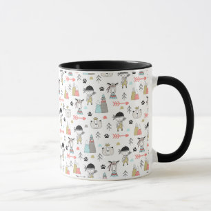 Taza Animales lindos del arbolado y modelo indio del