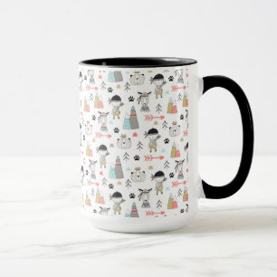 Taza Animales lindos del arbolado y modelo indio del