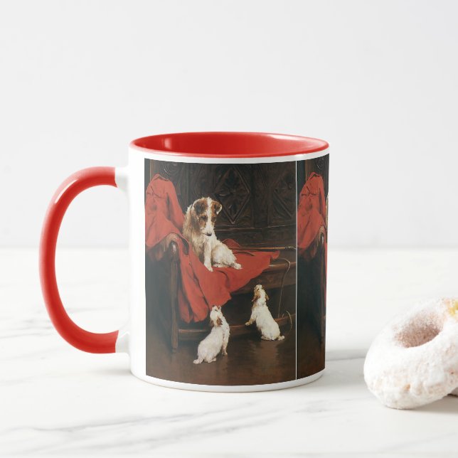 Taza Animales Mascotas de la época, perros Jack Russel  (Con donut)