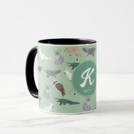 Taza Animales nativos australianos Eucalyptus Green Ini