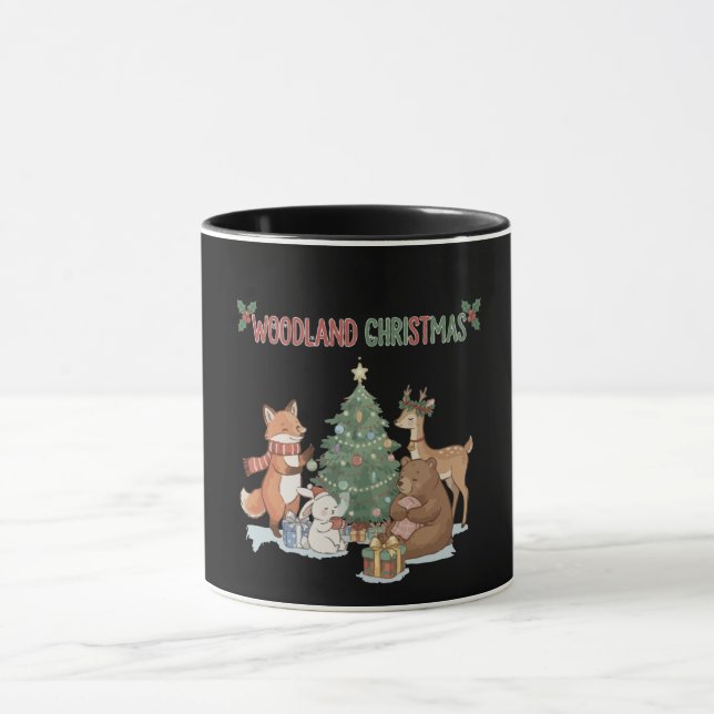Taza Animales Navideños Adorables del Bosque - Bosque F (Centro)