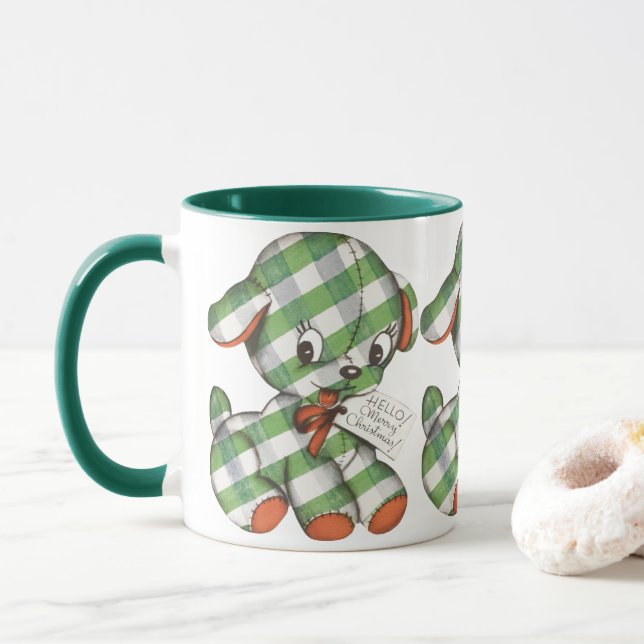 Taza Animales rellenos de porcino de Gingham Puppy (Con donut)