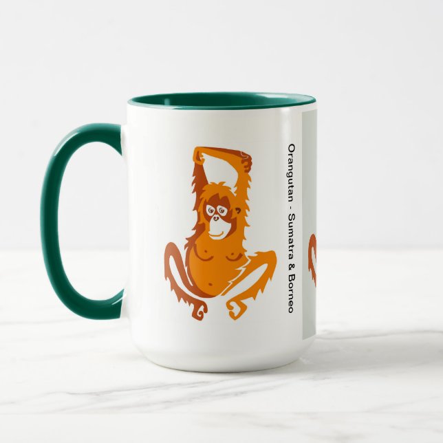 Taza Animales silvestres - ORANGUTÁN lindo - Naturaleza (Izquierda)