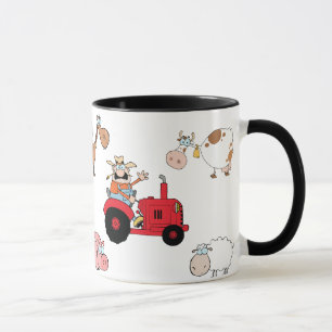 Taza Animales y tractor del campo