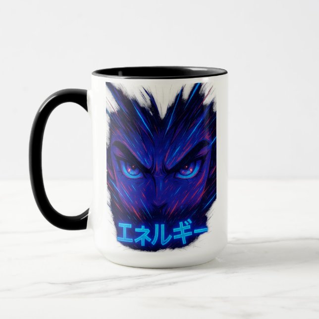 Taza Anime Oyes Power Mug - Neon Manga Style Otaku (Izquierda)