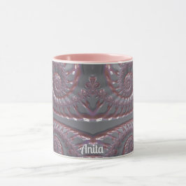 Taza ANITA ~ GLOSSY 3D Zany Pink Silver ~