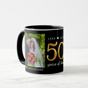 Taza Aniversario 50 50 Años de Amor Entonces y Ahora Fo