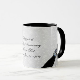 Taza Aniversario de boda del damasco 60.o