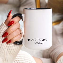 Taza Aniversario de la fecha numérica personalizado rom