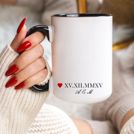 Taza Aniversario de la fecha numérica personalizado rom