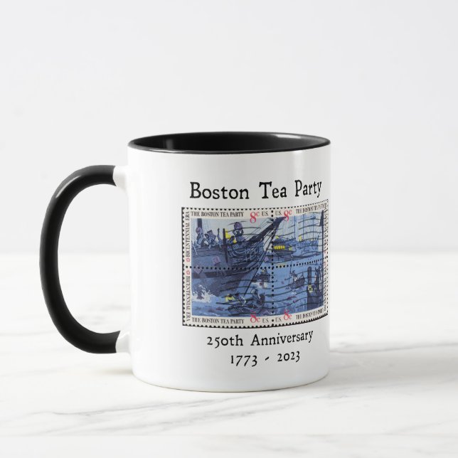 Taza Aniversario de la fiesta del té de Boston 250o (Izquierda)