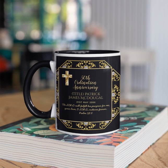 Taza Aniversario de la Ordenación PASTOR Biblia Verse R (Subido por el creador)