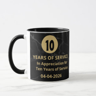 Taza Aniversario del trabajo de 10 años   Apreciación d