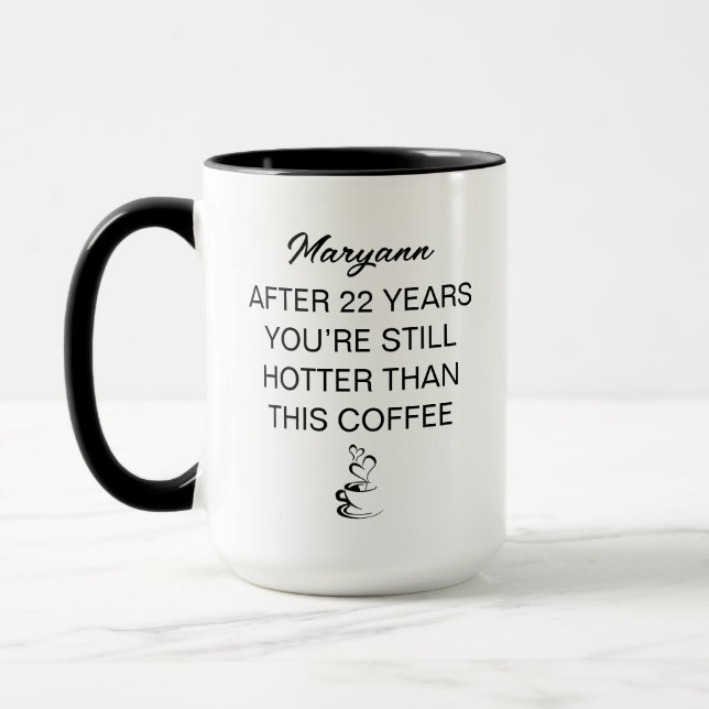 Taza Aniversario personalizado de 22 años (Izquierda)