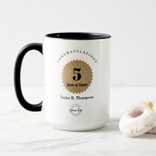 Taza Aniversario personalizado del empleado 5 años de s