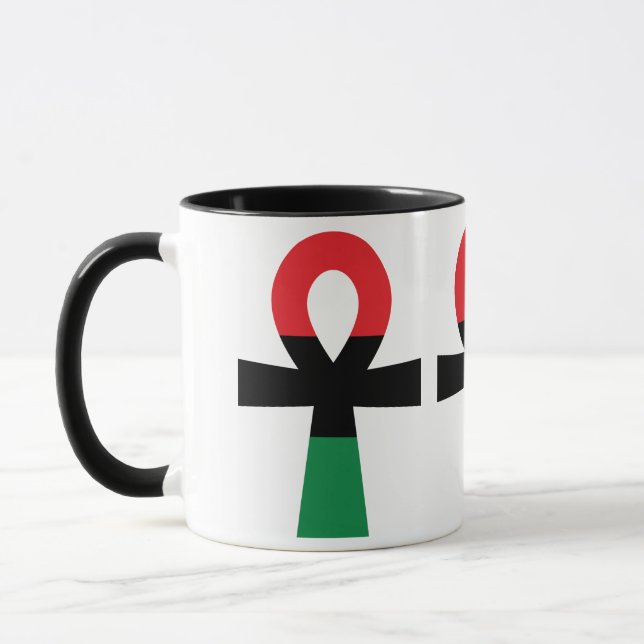Taza Ankh rojo, negro y verde (Izquierda)