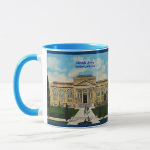 Taza Anniston Alabama Biblioteca de Carnegie Vintage