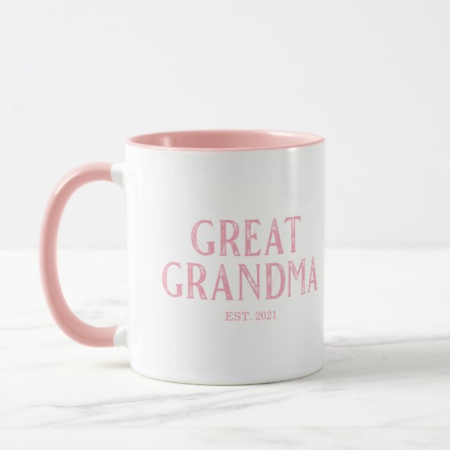 Taza Año de establecimiento de la bisabuela rosa (Izquierda)