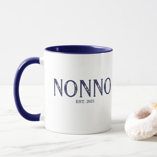 Taza Año de Establecimiento de Nonno Azul (Con donut)