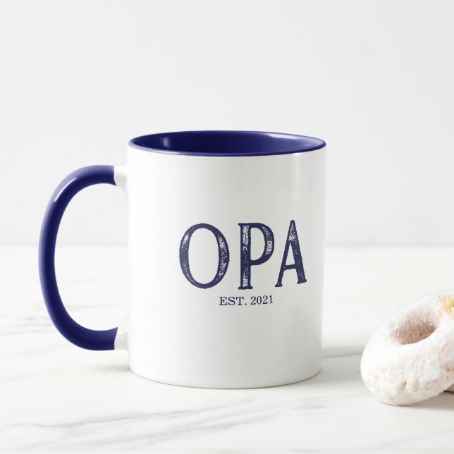Taza Año de Establecimiento de Opa Azul (Con donut)