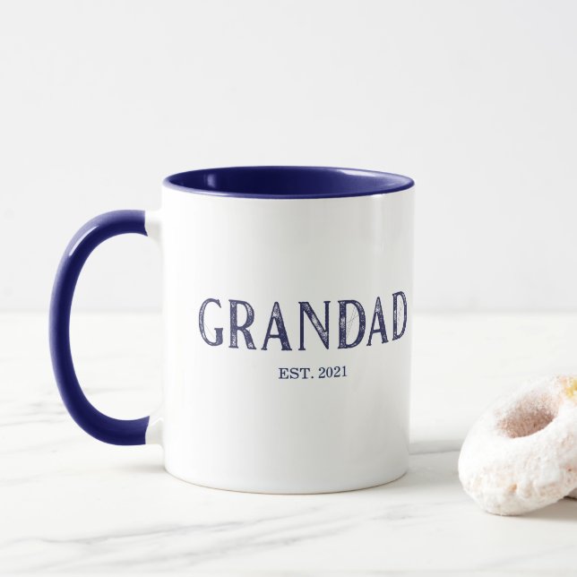Taza Año de establecimiento del abuelo azul (Con donut)