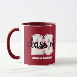 Taza Año de graduación personalizado y nombre de la esc
