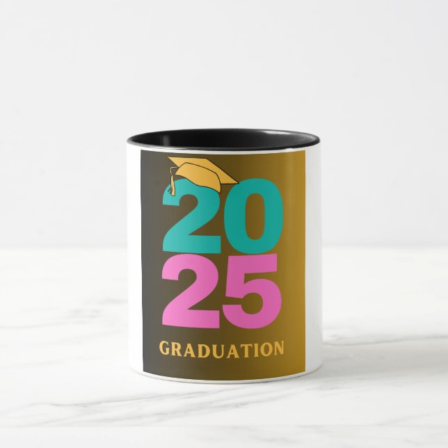Taza Año de graduación verde azulado y rosa 2025 (Centro)