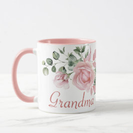 Taza Año de la Abuela Personalizado fundado rosas rosad
